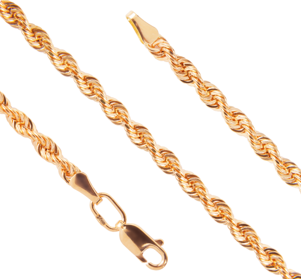 Пустотелый золотой браслет Корда диаметром трубки 0.60мм
