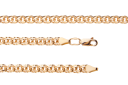 Пустотелая золотая цепь Бисмарк диаметром трубки 0.70мм c алмазной огранкой