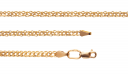 Пустотелая золотая цепь Двойной Ромб диаметром трубки 0.50мм c алмазной огранкой 4 сторон