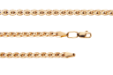 Пустотелая золотая цепь Венеция диаметром трубки 0.17мм