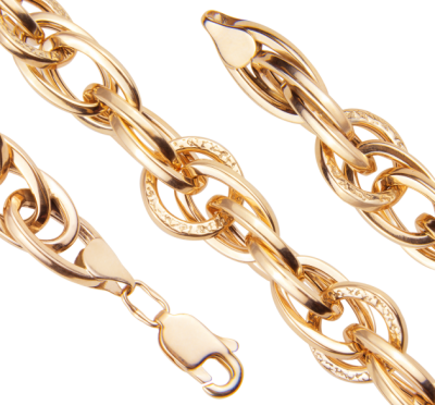 Пустотелая золотая цепь Верона диаметром трубки 0.10мм c алмазной огранкой