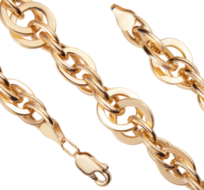 Пустотелая золотая цепь Верона диаметром трубки 0.10мм