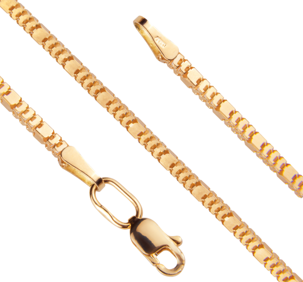 Пустотелый золотой браслет Танго Квадрат диаметром трубки 0.56мм c алмазной огранкой 4 сторон