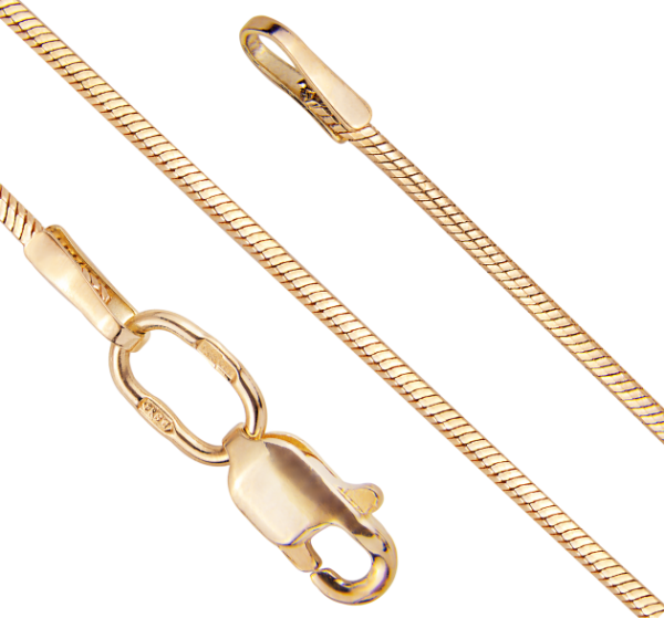 Полновесный золотой браслет Снейк Октаидер диаметром проволоки 0.30мм c алмазной огранкой 4 сторон