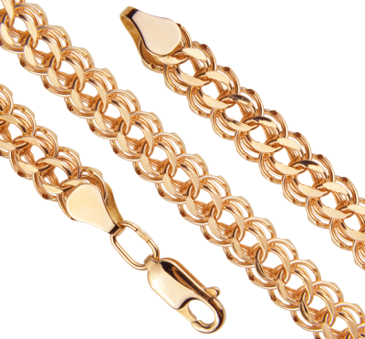 Пустотелая золотая цепь Итальянка диаметром трубки 0.40мм c алмазной огранкой 2 сторон