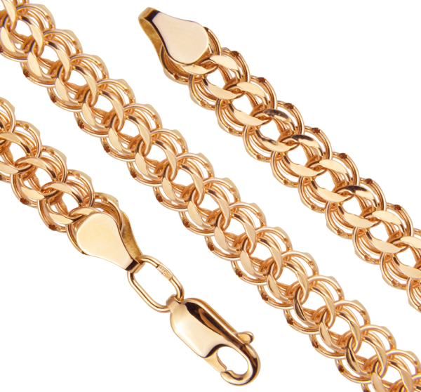Пустотелая золотая цепь Итальянка диаметром трубки 0.60мм c алмазной огранкой 2 сторон