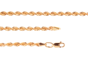 Пустотелая золотая цепь Корда диаметром трубки 0.60мм