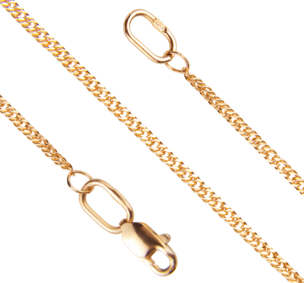Полновесная золотая цепь Панцирь диаметром проволоки 0.30мм c алмазной огранкой