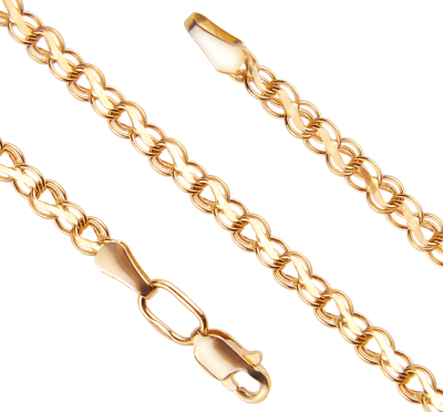 Полновесная золотая цепь Кардинал диаметром проволоки 0.50мм c алмазной огранкой 2 сторон